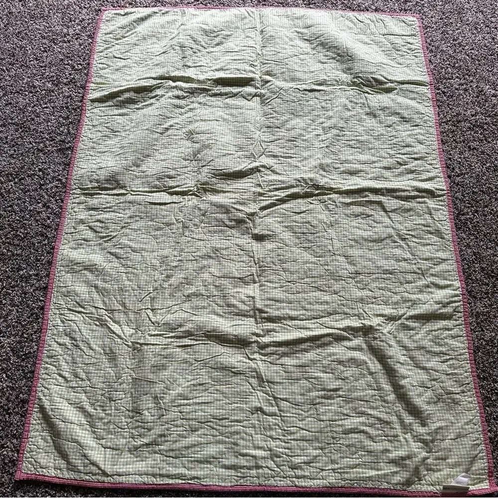 Pottery Barn Kids cotton applique gingham Alphabet Soup ABC crib baby quilt